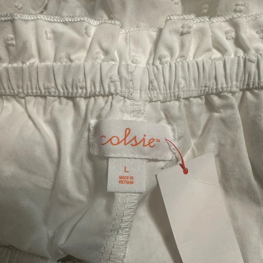 Colsie Blue Lace Bralette and White Ruffle Short Set L - Picture 7 of 9